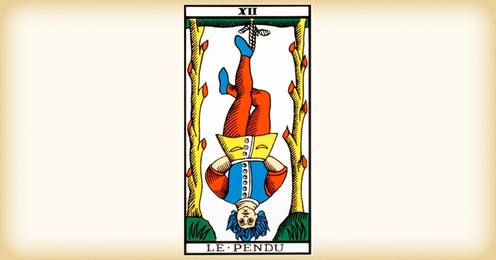「吊るされた男」のカードの一例